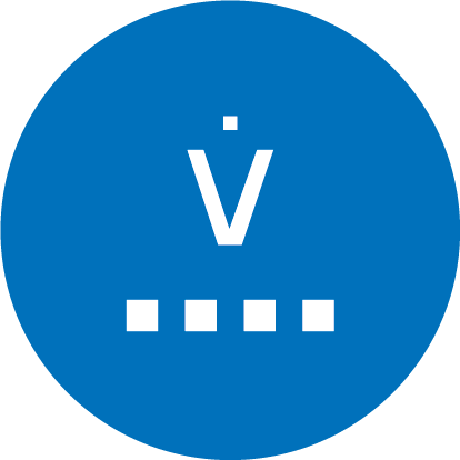 Icon Durchfluss Indikator blau